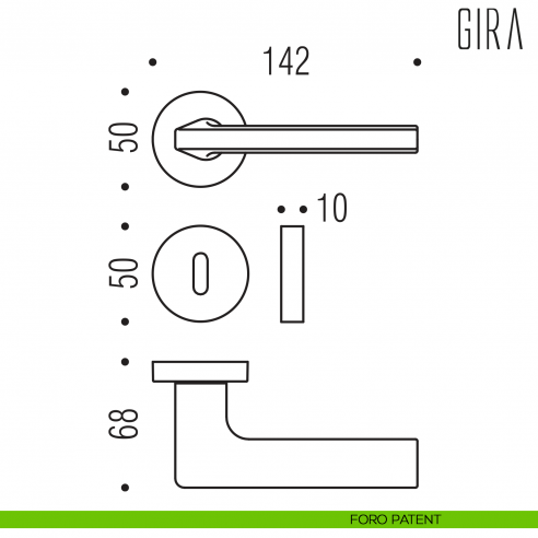 Maniglia per porta Gira Colombo Design foro patent