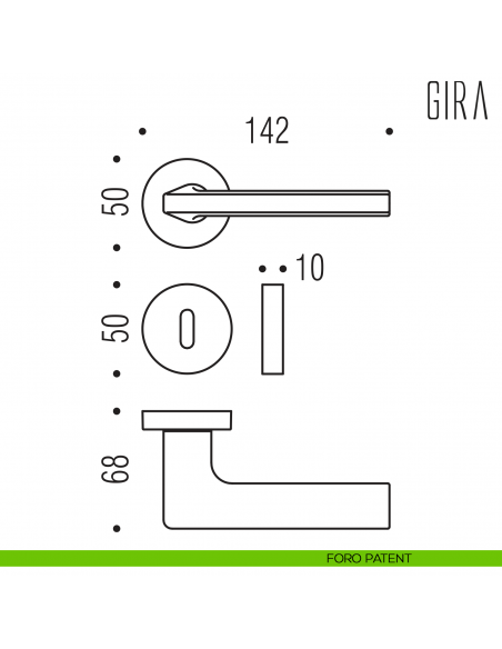 Maniglia per porta Gira Colombo Design foro patent
