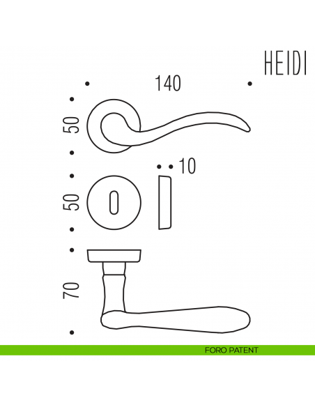 Maniglia per porta Heidi Colombo Design foro patent