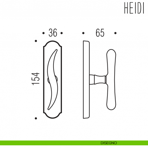 Maniglia per finestra cremonese Heidi Colombo Design disegno