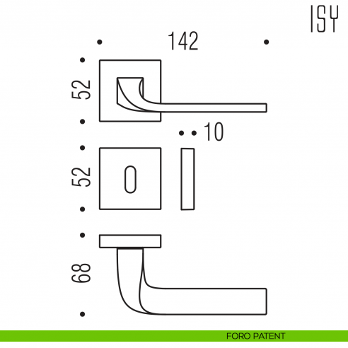 Maniglia per porta Isy Colombo Design foro patent