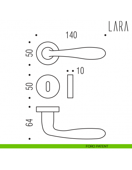 Maniglia per porta Lara Colombo Design foro patent
