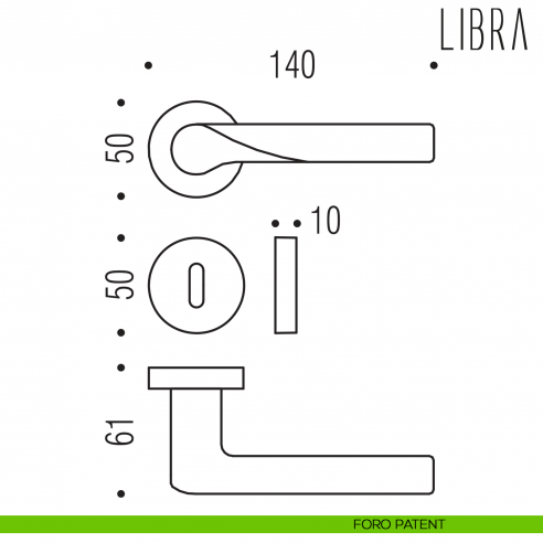 Maniglia per porta Libra Colombo Design foro patent