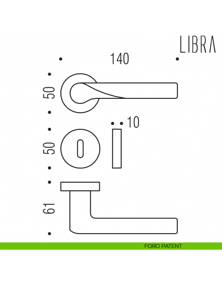 Maniglia per porta Libra Colombo Design foro patent