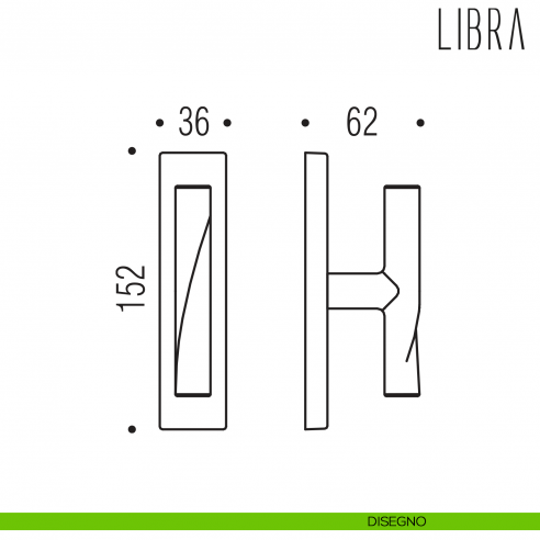 Maniglia per finestra cremonese Libra Colombo Design disegno