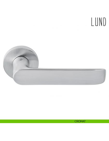 Maniglia per porta Lund Colombo Design con rosetta tonda bassa cromat