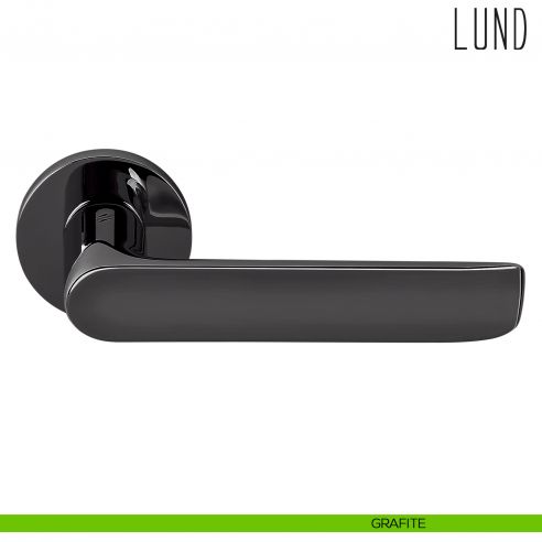 Maniglia per porta Lund Colombo Design con rosetta tonda bassa grafite