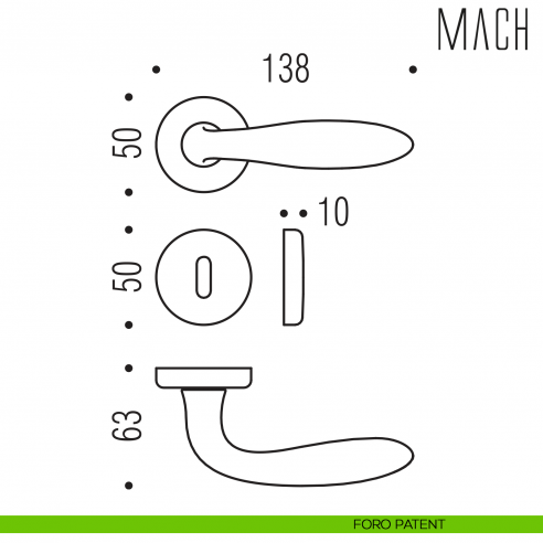 Maniglia per porta Mach Colombo Design foro patent