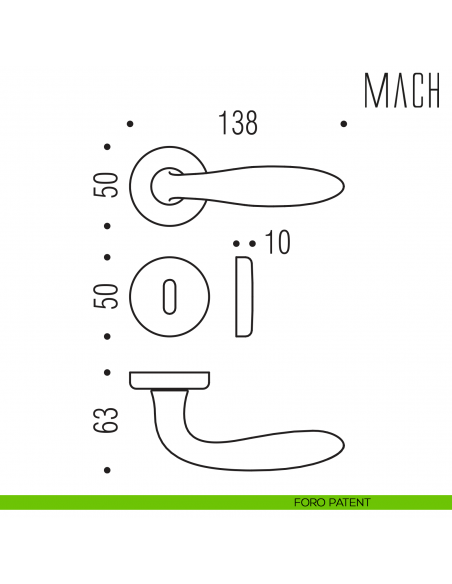 Maniglia per porta Mach Colombo Design foro patent