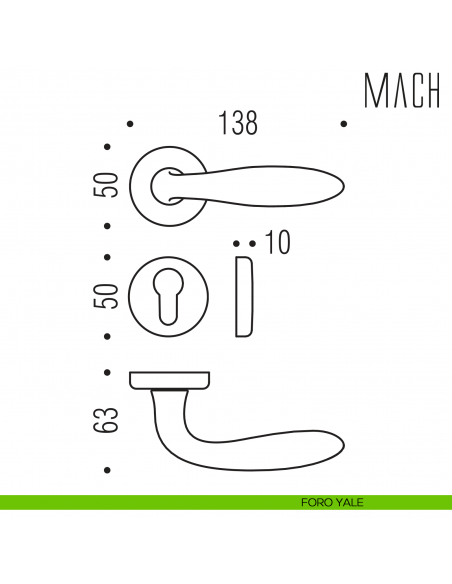 Maniglia per porta Mach Colombo Design foro yale