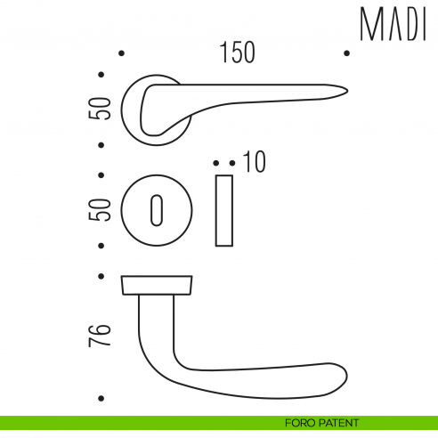 Maniglia per porta Madi Colombo Design foro patent