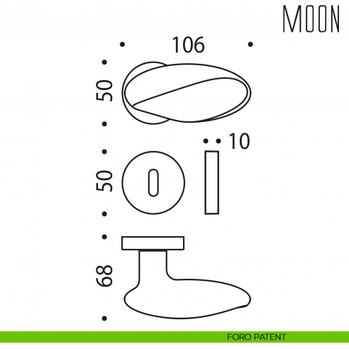 Maniglia per porta Moon Colombo Design foro patent