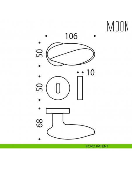 Maniglia per porta Moon Colombo Design foro patent