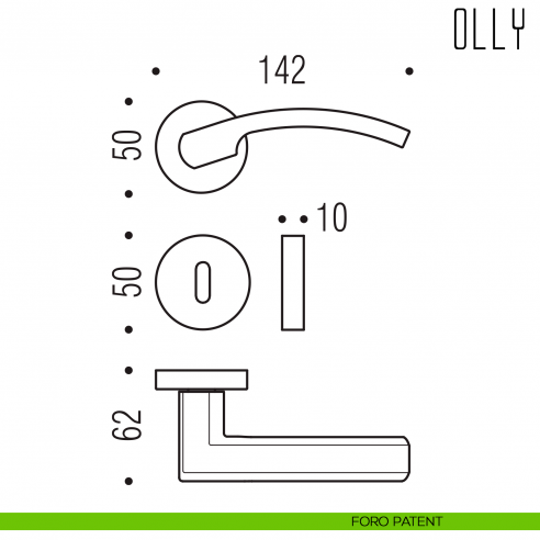 Maniglia per porta Olly Colombo Design foro patent