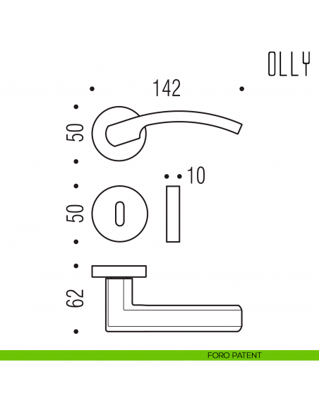Maniglia per porta Olly Colombo Design foro patent