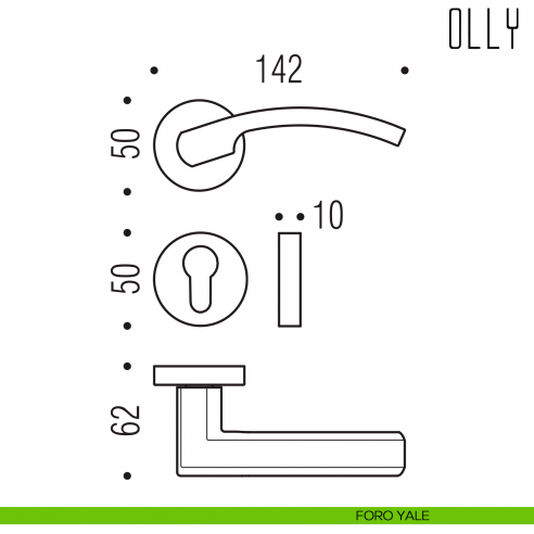 Maniglia per porta Olly Colombo Design foro yale