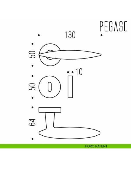 Maniglia per porta Pegaso Colombo Design foro patent