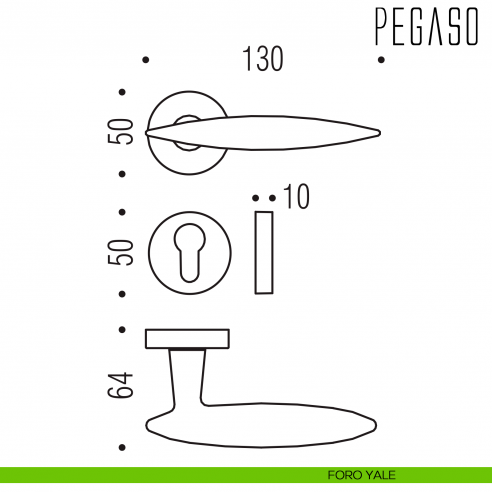 Maniglia per porta Pegaso Colombo Design foro yale