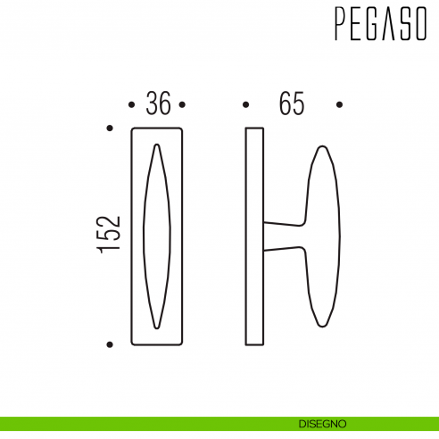Maniglia per finestra cremonese Pegaso Colombo Design disegno