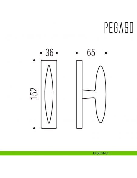 Maniglia per finestra cremonese Pegaso Colombo Design disegno