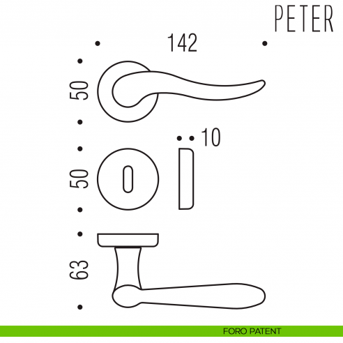 Maniglia per porta Peter Colombo Design patent