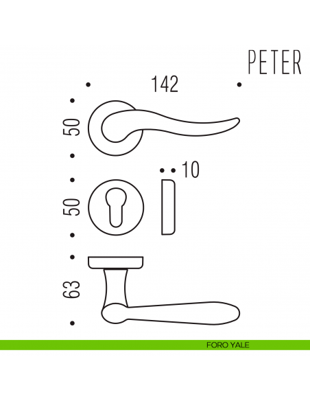 Maniglia per porta Peter Colombo Design yale