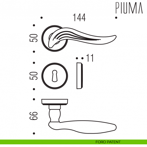 Maniglia per porta Piuma Colombo Design foro patent