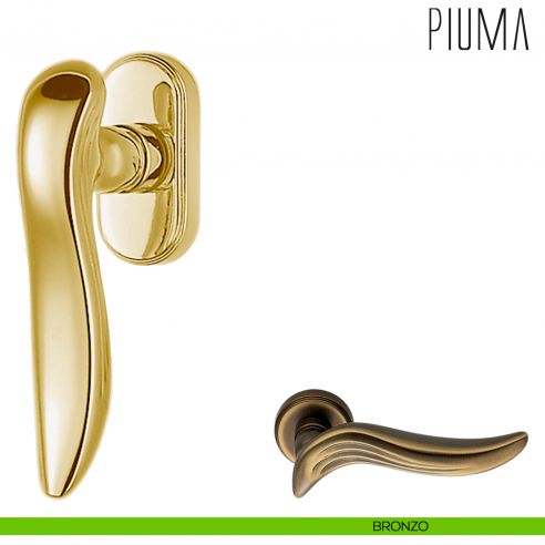 Maniglia per finestra martellina DK Piuma Colombo Design bronzo