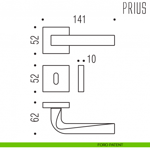 Maniglia per porta Prius Colombo Design foro patent