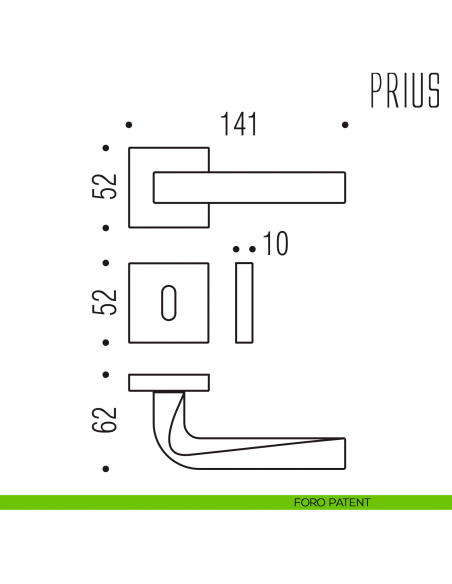 Maniglia per porta Prius Colombo Design foro patent