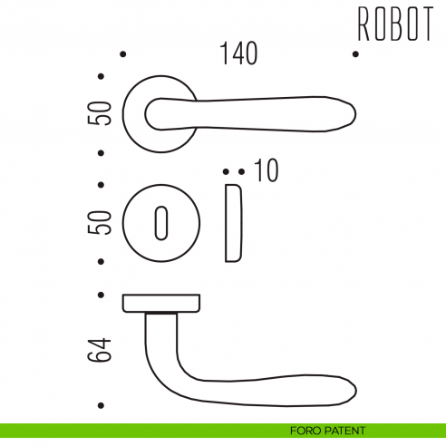 Maniglia per porta Robot Colombo Design foro patent