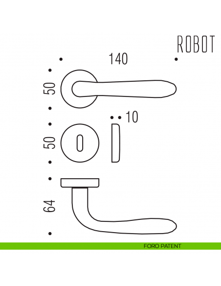 Maniglia per porta Robot Colombo Design foro patent