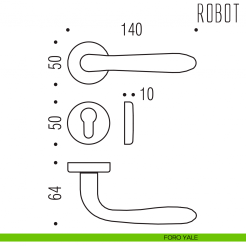 Maniglia per porta Robot Colombo Design foro yale