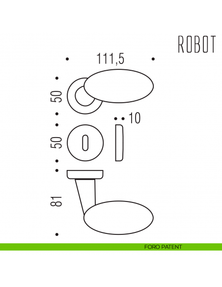 Maniglia per porta Robot Colombo Design foro patent
