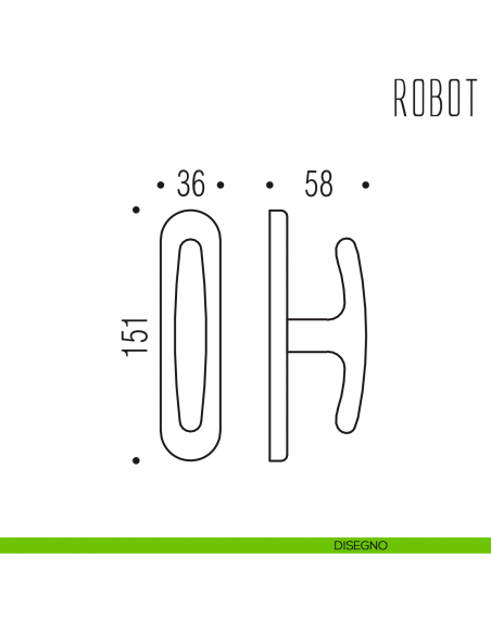 Maniglia per finestra cremonese Robot Colombo Design disegno
