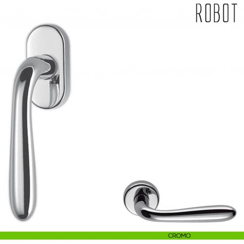Maniglia per finestra martellina DK Robot Colombo Design cromo
