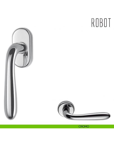 Maniglia per finestra martellina DK Robot Colombo Design cromo