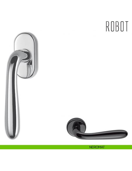 Maniglia per finestra martellina DK Robot Colombo Design neromat