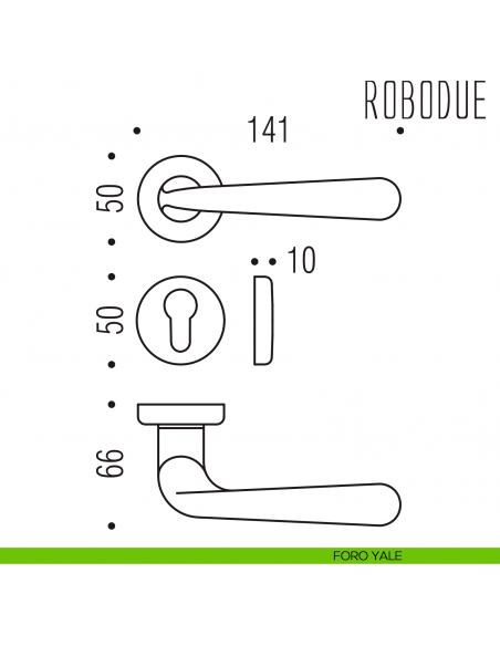 Maniglia per porta Robodue Colombo Design foro yale