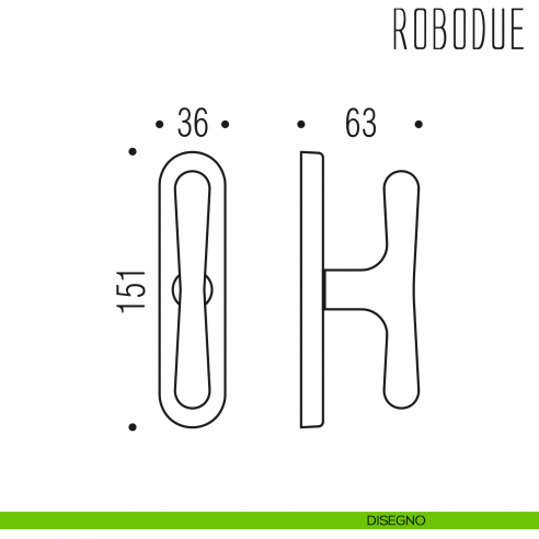 Maniglia per finestra cremonese Robodue Colombo Design disegno