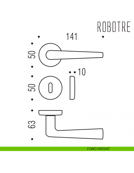 Maniglia per porta Robotre Colombo Design foro patent