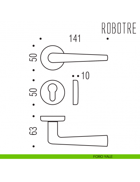 Maniglia Robotre Colombo Design foro yale
