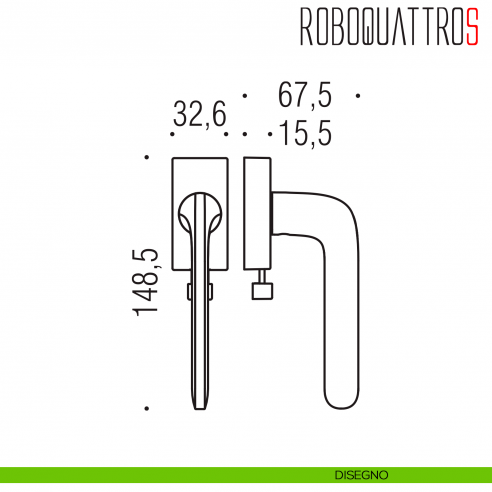 Maniglia per finestra DK con pulsante Roboquattro S Colombo Design