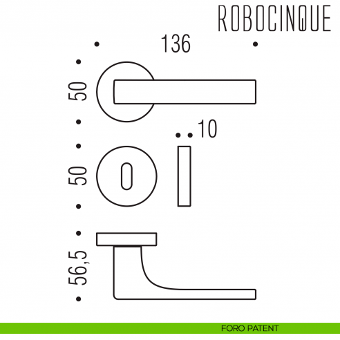 Maniglia per porta Robocinque Colombo Design foro patent