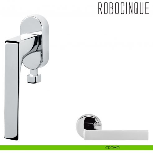 Maniglia per finestra DK con pulsante Robocinque Colombo Design cromo