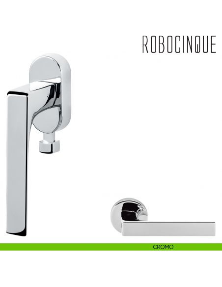 Maniglia per finestra DK con pulsante Robocinque Colombo Design cromo