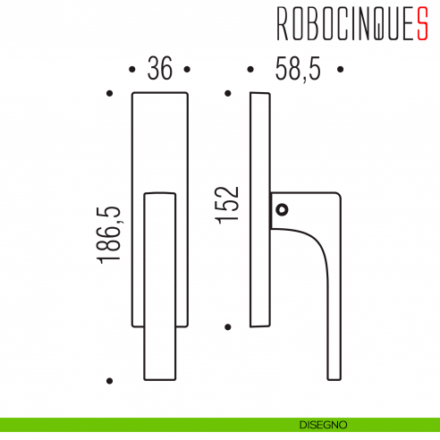 Maniglia per finestra cremonese Robocinque S Colombo Design disegno