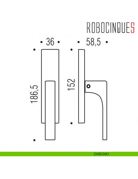 Maniglia per finestra cremonese Robocinque S Colombo Design disegno