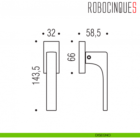 Maniglia per finestra martellina DK Robocinque S Colombo Design disegno