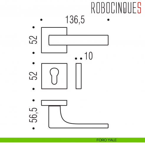 Maniglia bianca per porta Robocinque S Colombo Design foro yale